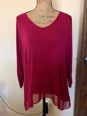 Style & Co. Berry Long-Sleeve Chiffon-Hem Tunic